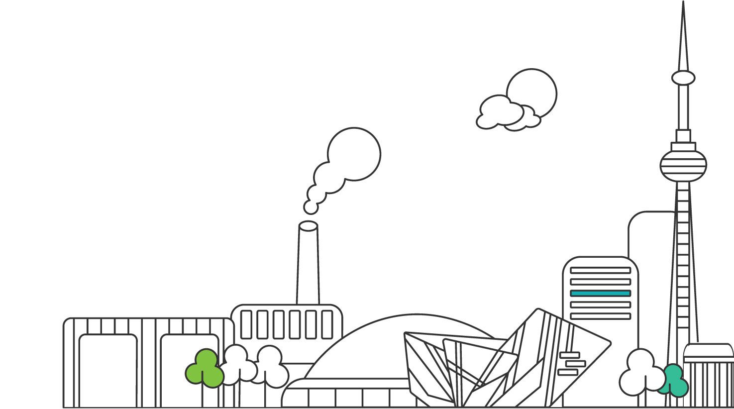 Drawing of Toronto skyline