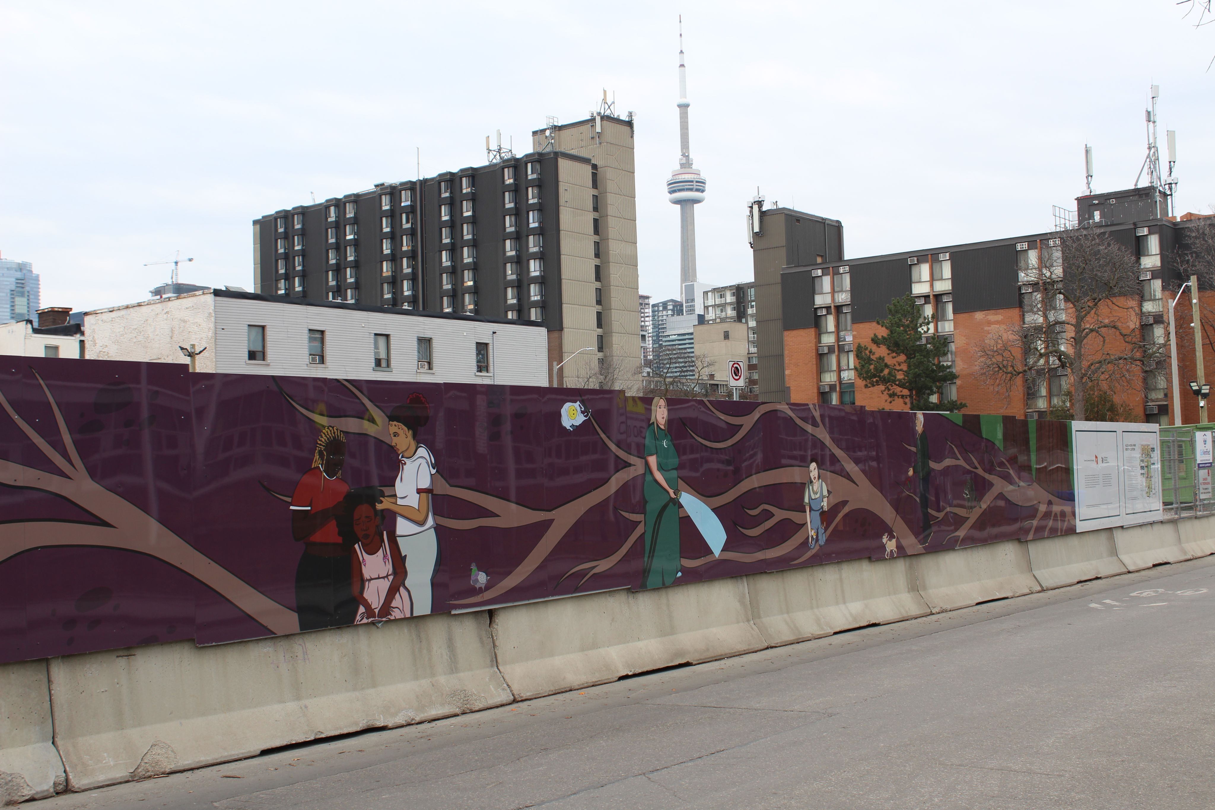 Photo of mural in front of construction site