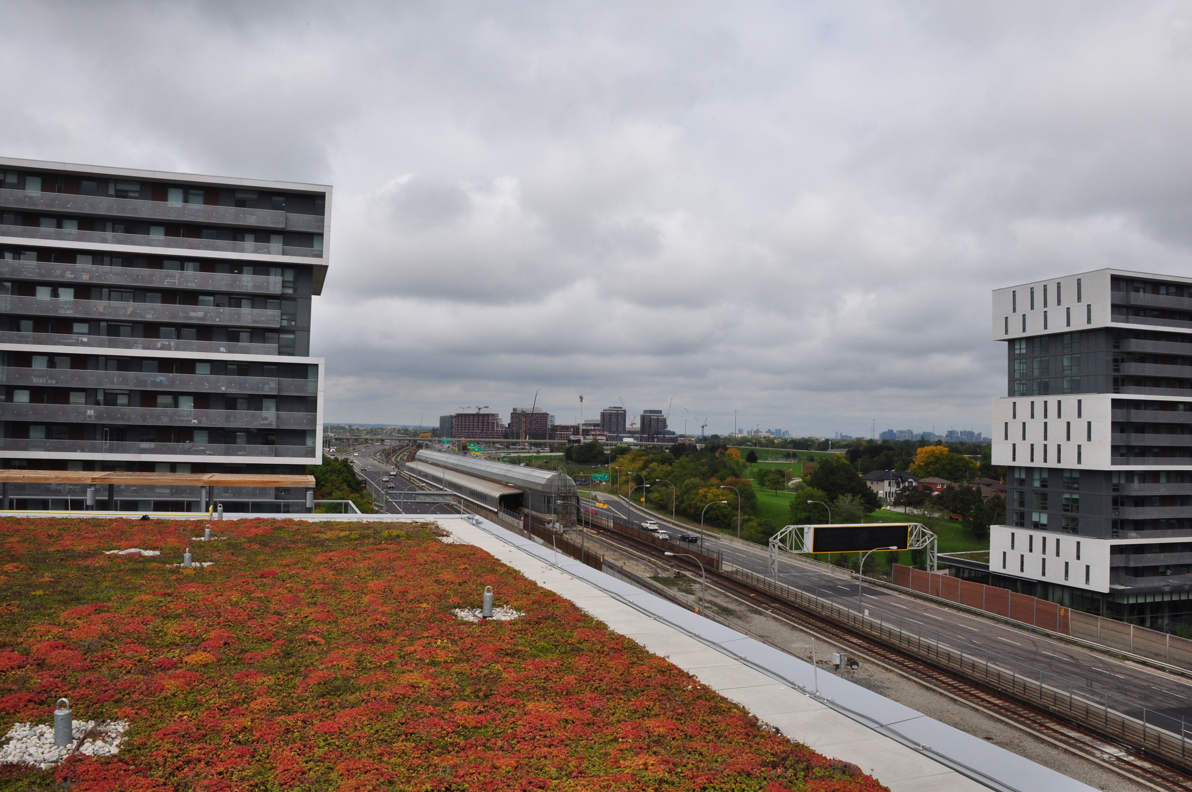 Rooftop of TCHC building at Lawrence Heights.
